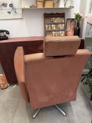 Sillon dd peluqueria y maquillaje de terciopelo