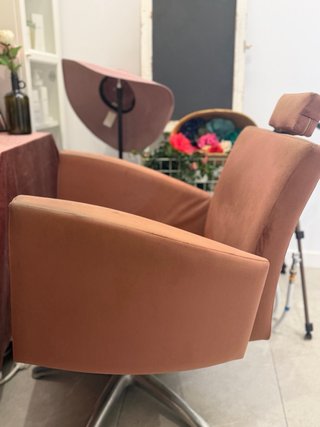 Sillon dd peluqueria y maquillaje de terciopelo