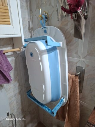 Bañera Plegable Bebé Azul y Blanca