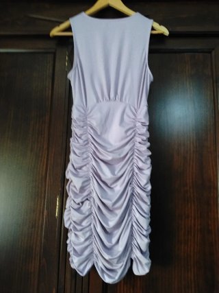 Vestido lila drapeado talla única
