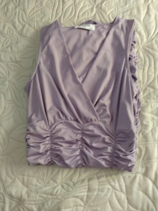 Vestido lila drapeado talla única