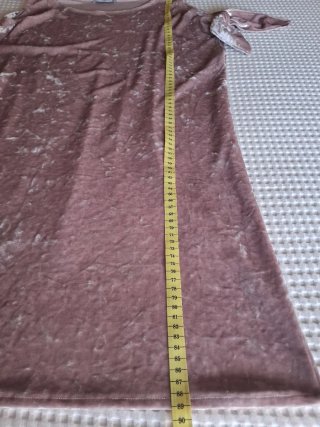 Vestido Mango Terciopelo Rosa Talla S