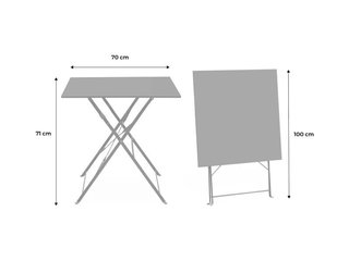 Mesa de jardín bistró plegable de acero 70cm