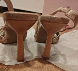 Scarpe donna 36 con strass oro/argento