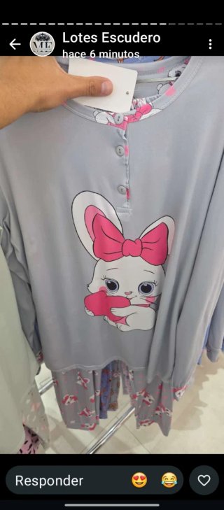 Pijama de conejo con corazón talla M xxl xxxl