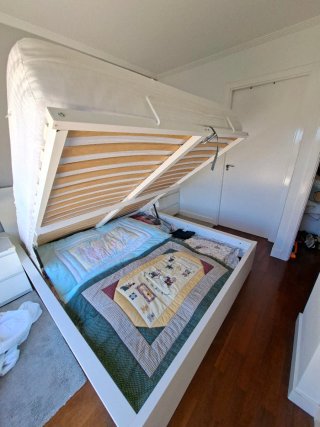 Canapé abatible Ikea Malm + Colchón Anneland 160×2