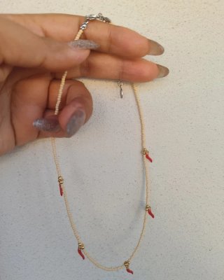 Collana portafortuna cornetti rossi