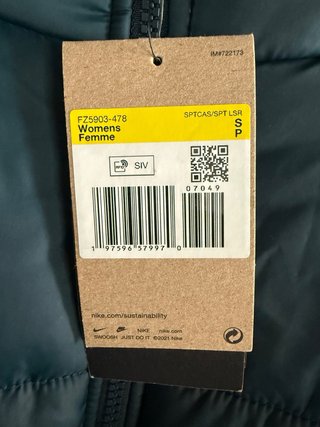 Chaqueta larga acolchada azulado