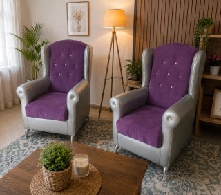 2 Sillones Morado y Plateado