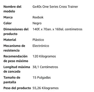 Bicicleta Elíptica Reebok GX40S