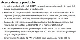 Bicicleta Elíptica Reebok GX40S