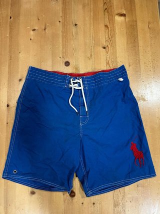 Bañador Polo Ralph Lauren Azul y logo Rojo