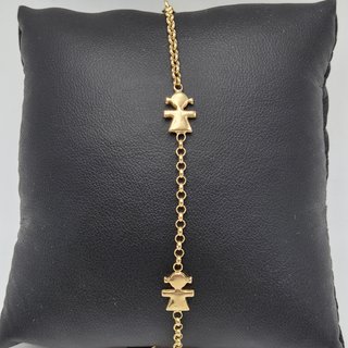 Pulsera de Oro 18K, Rolo, Niña, 2,79gr, 14cm