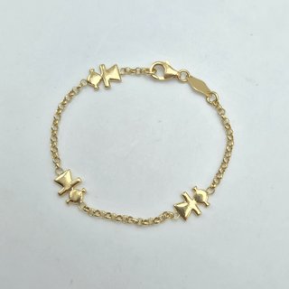 Pulsera de Oro 18K, Rolo, Niña, 2,79gr, 14cm