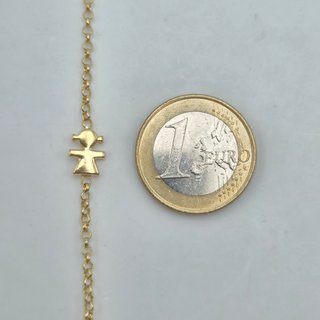 Pulsera de Oro 18K, Rolo, Niña, 2,79gr, 14cm