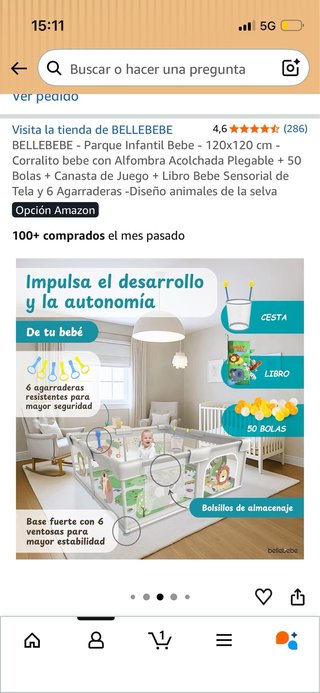 Parque Infantil Bebe 120x120 cm