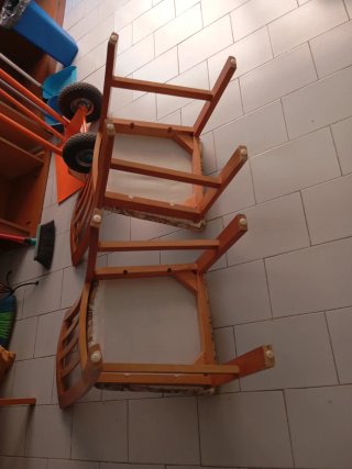 2 Sillas Comedor Madera Tapizadas