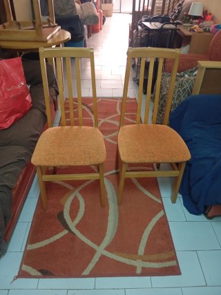 2 Sillas Comedor Madera Tapizadas