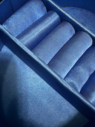 Joyero Ovalado Plata y Azul