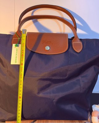 Longchamp Le Pliage Bolso Azul Marino y Cuero