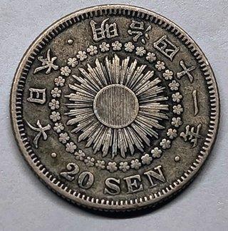 Moneda Japonesa 20 Sen 1908 M41