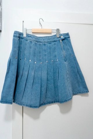 Minifalda Vaquera Plisada Natura - Talla M - Nueva