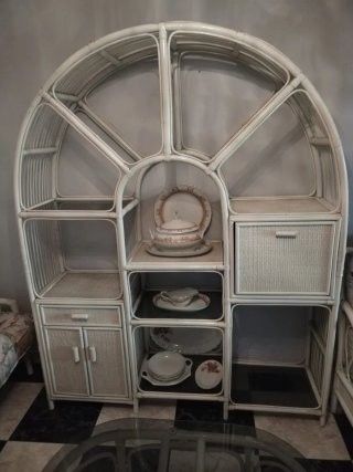 Conjunto Muebles Mimbre Floral