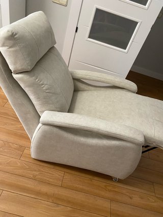 Butaca relax reclinable tela beige