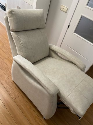 Butaca relax reclinable tela beige