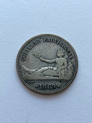Lote 4 monedas plata España 1869-1870