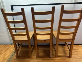 Lote 3 Sillas Madera Pino IKEA