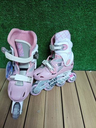 Krafwin Supreme Style - Patines Ajustables para niña, Color Amarillo
