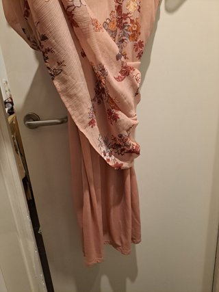 Vestido gasa estampado floral rosa