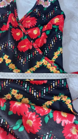 Vestito vintage floreale nero taglia 42/44