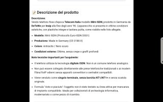 Telefono vintage Telecom Italia Mirò ISDN