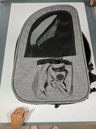 Transportín para mascotas gris y negro