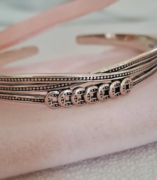 Pulsera Rígida Plata Estilo Vintage