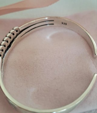 Pulsera Rígida Plata Estilo Vintage