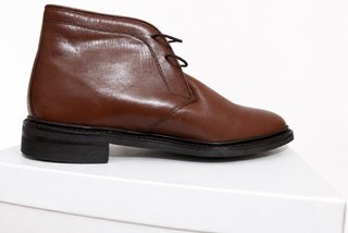 Botines de piel marrón con cordones – Talla 43