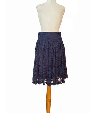 Massimo Dutti / Falda de encaje con vuelo azul S