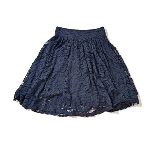 Massimo Dutti / Falda de encaje con vuelo azul S