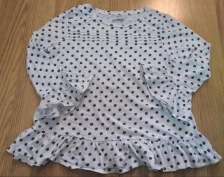 Camiseta lunares manga larga volantes