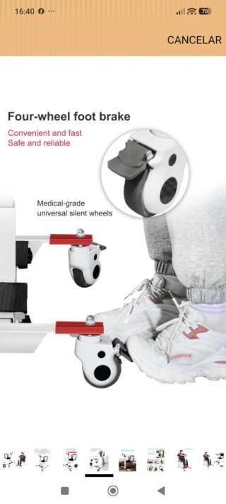 Silla de transferencia/grúa para persona dependien