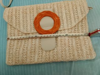 Bolso bandolera beige y naranja