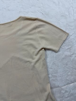 Prada Beige T Shirt Studded Graphic Minimal