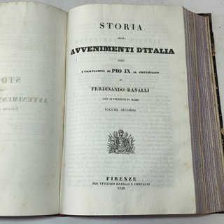Storia Degli Avvenimenti D'Italia Dopo Pio IX 1848