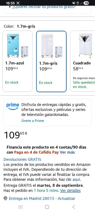 Secadora de ropa eléctrica portátil Uten 1.7m