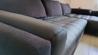 Divano angolare ecopelle nera