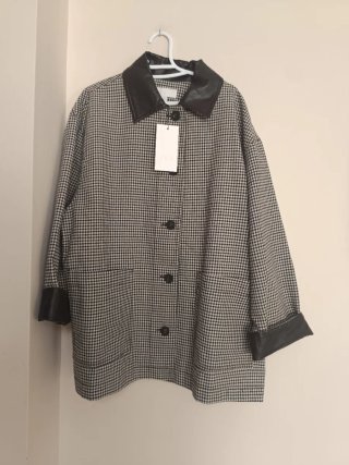 Chaqueta Zara Cuadros Efecto Piel Talla L