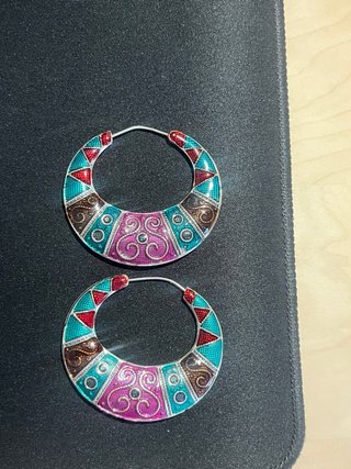 Pendientes Aro Plata Esmaltados